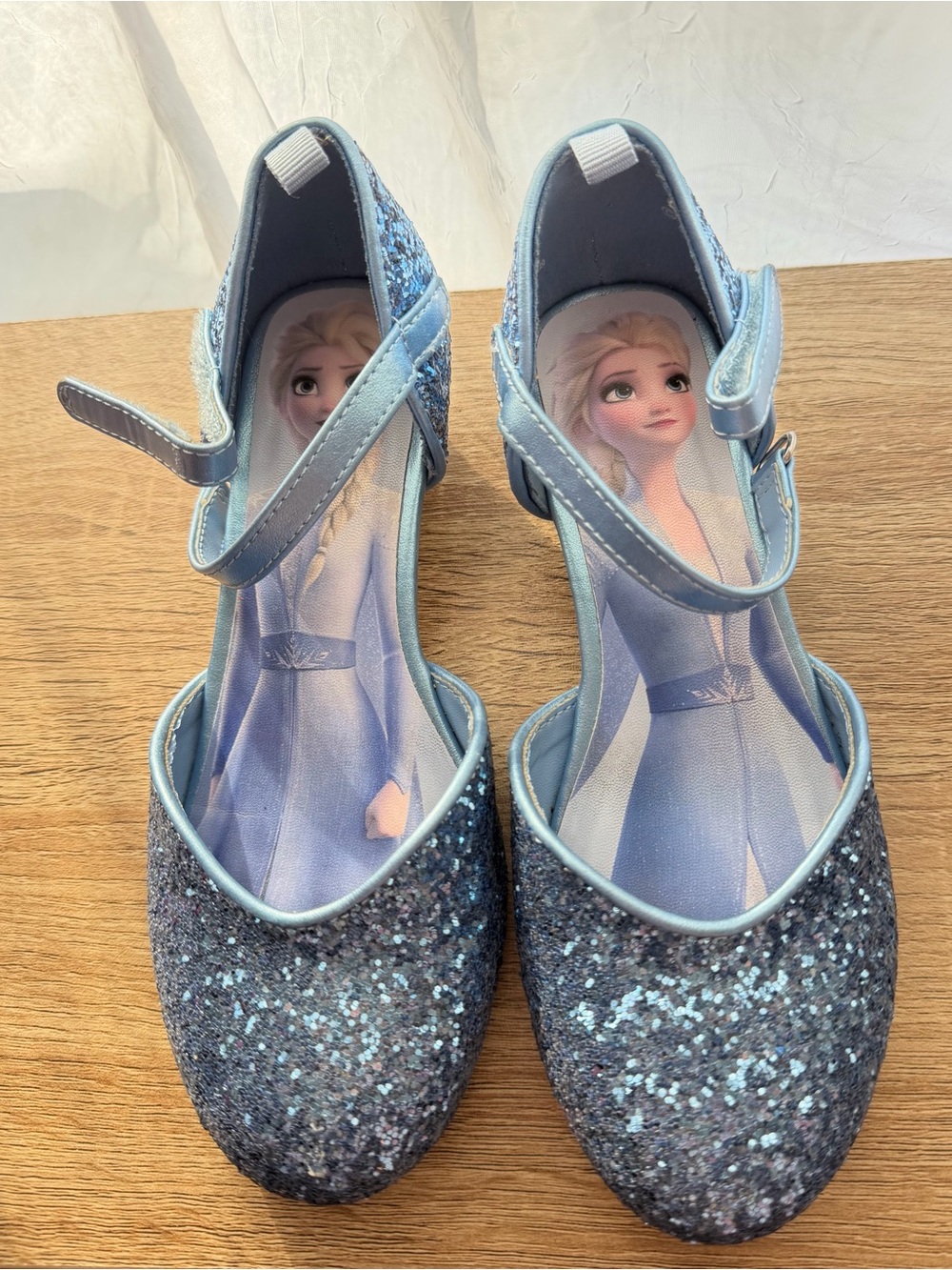 H&M Girls Glitter Elsa Dress Shoes in Light Blue size 13.5